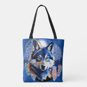 Wolf Native Animal Spirit  Tote Bag (Back)