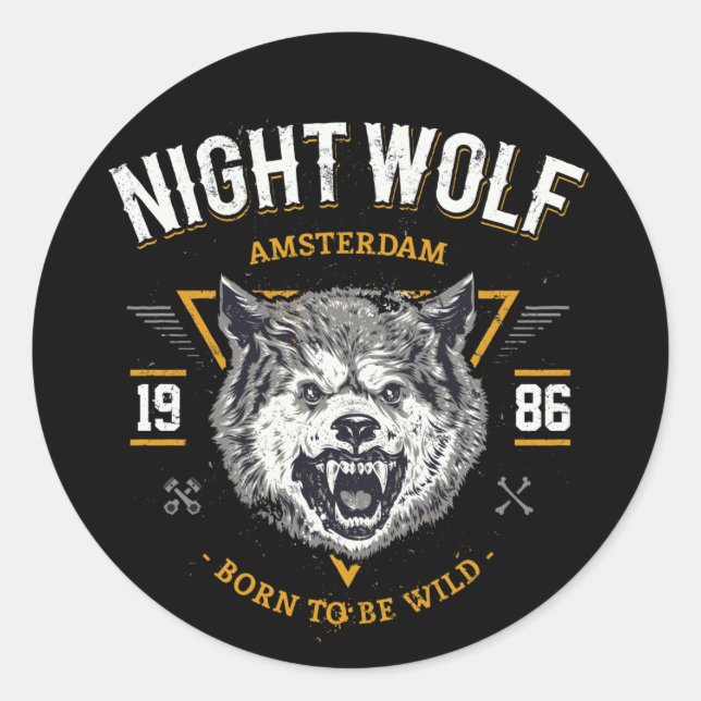 Wolf Night Amsterdam Best Gift Classic Round Sticker (Front)