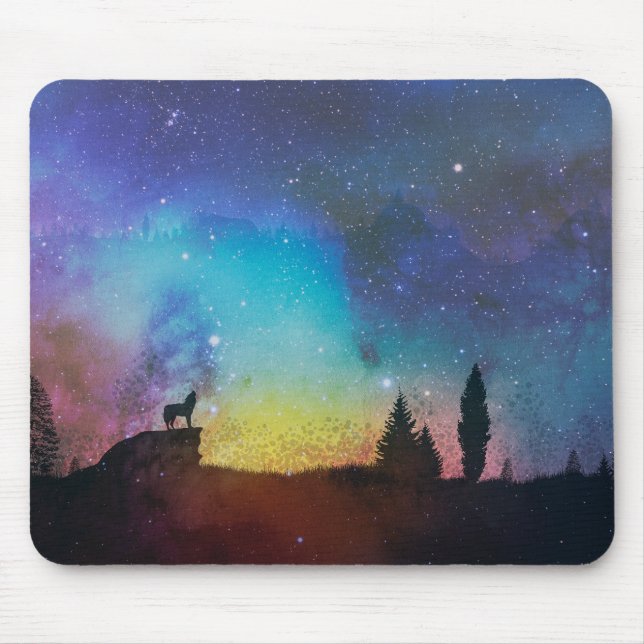 Wolf Night Mouse Pad (Front)