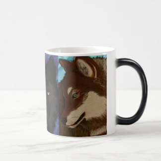 Wolf of many colours magic mug