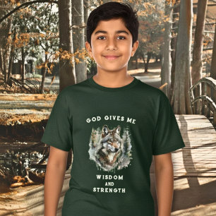 Wolf of Strength Christian Kid T-Shirt