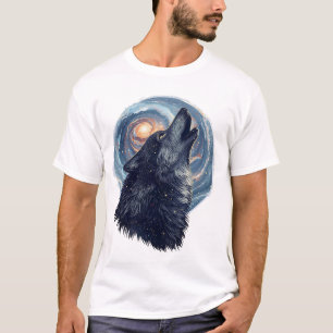 Wolf of the Stars – Celestial Animal Illustration T-Shirt