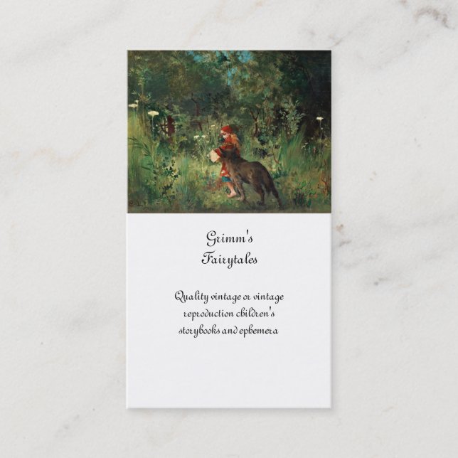 Wolf on Path with Red Business Card (Front)