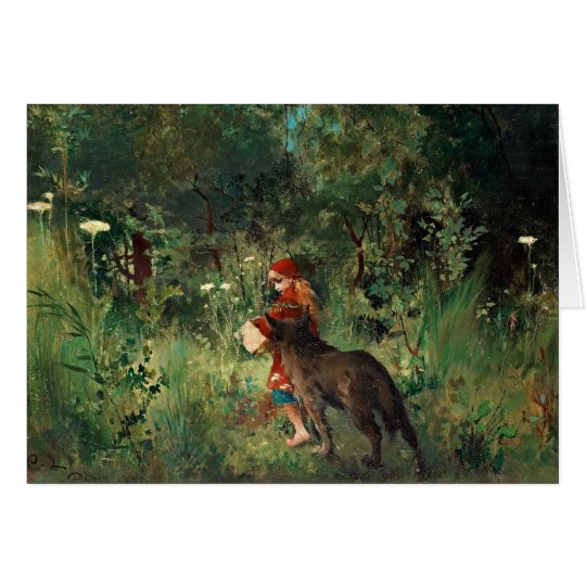 Wolf on Path with Red Card