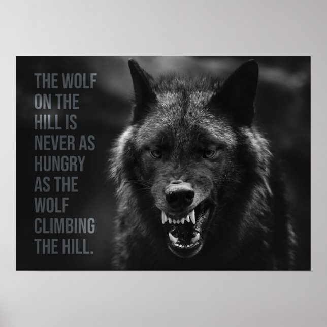 Wolf On The Hill - Hustle, Success, Entrepreneur Poster (Front)