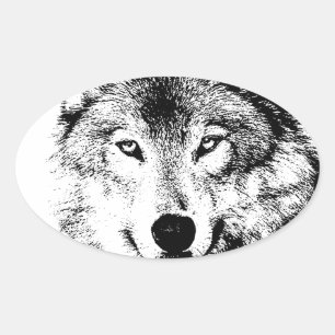 Wolf Oval Sticker