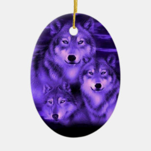 Wolf Pack Ceramic Ornament
