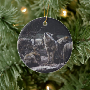 Wolf Pack Ceramic Ornament