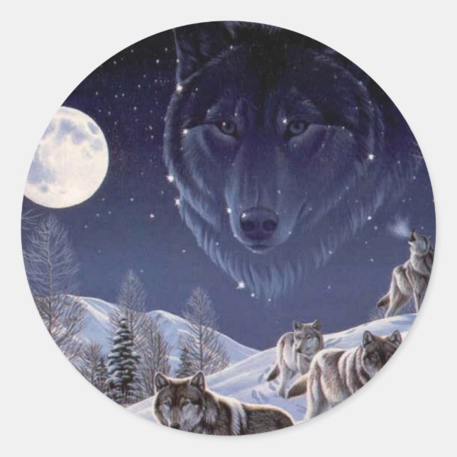 Wolf Pack Classic Round Sticker (Front)