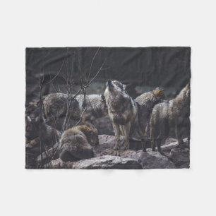 Wolf Pack Fleece Blanket