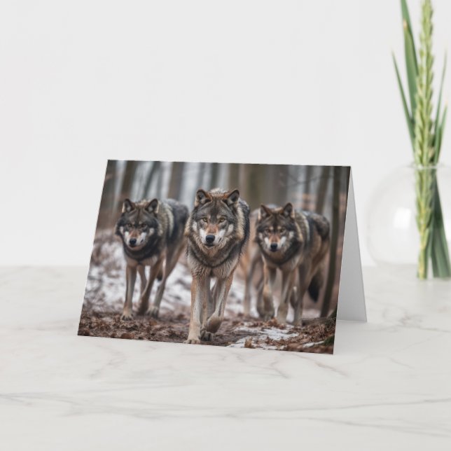 Wolf Pack Greeting Card (Front)