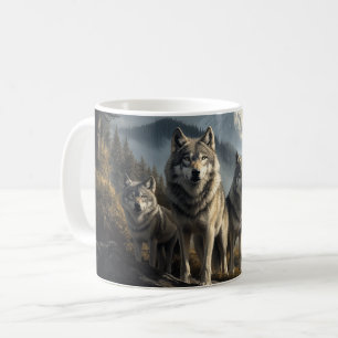 Wolf Pack in Mountain Landscape Coffee Mug