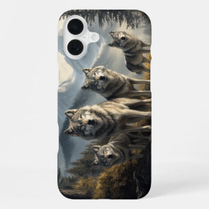 Wolf Pack in Mountain Landscape iPhone 16 Plus Case