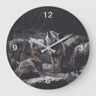 Wolf Pack Large Clock