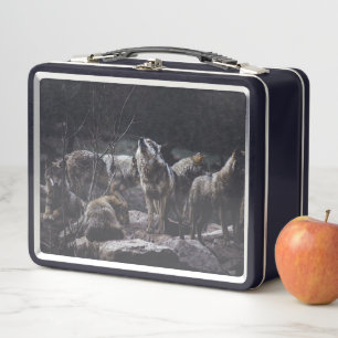 Wolf Pack Metal Lunch Box