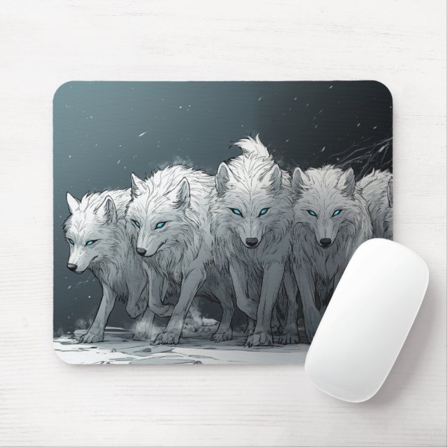Wolf Pack  Mouse Pad (With Mouse)