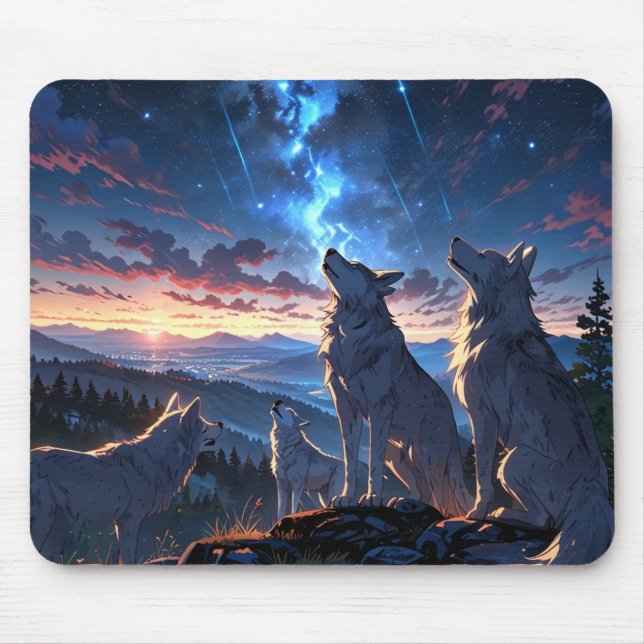 🌕🐺 Wolf Pack Mousepad – United by Instinct, Driv (Front)