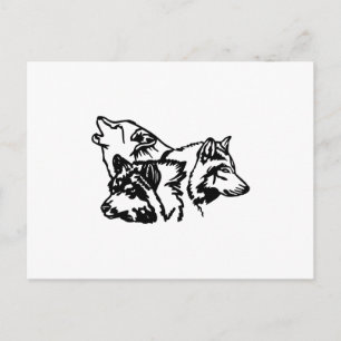 Wolf Pack Outline Postcard