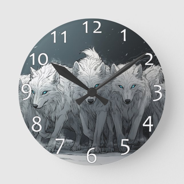 Wolf Pack  Round Clock (Front)