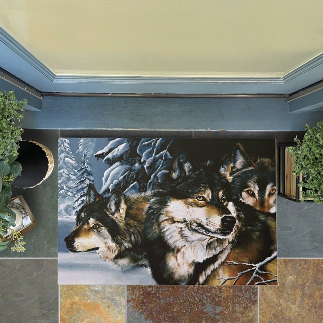 Wolf Pack Winter Doormat (Creator Uploaded)