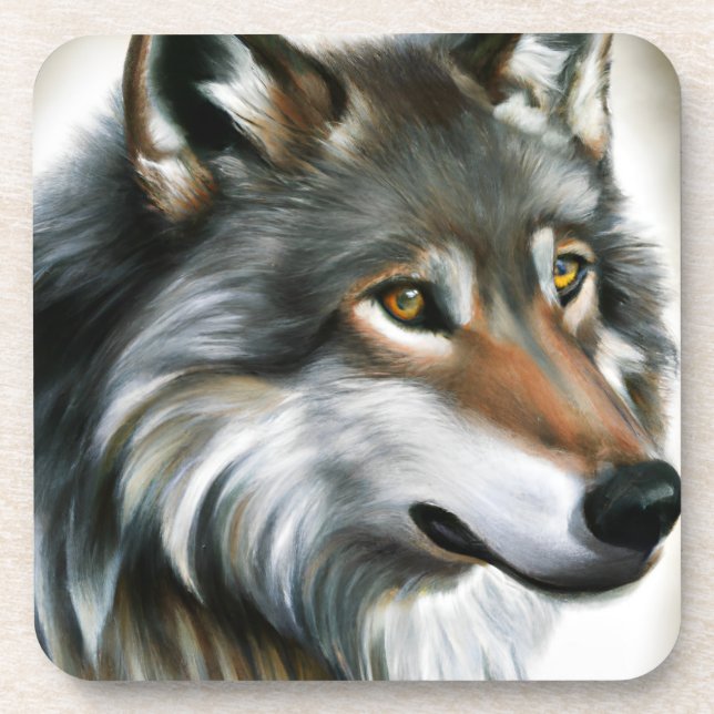 Wolf Painting Coaster (Front)