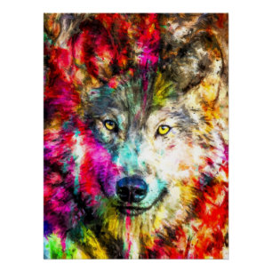 Wolf Painting Poster