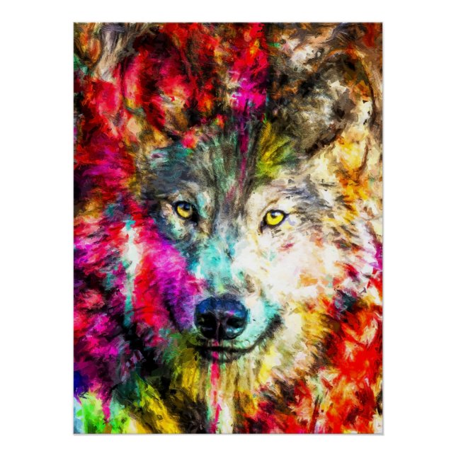 Wolf Painting Poster (Front)
