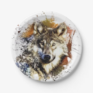 Wolf   paper plate