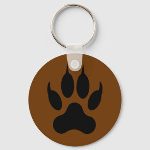 Wolf Paw Print Double Sided Keychain