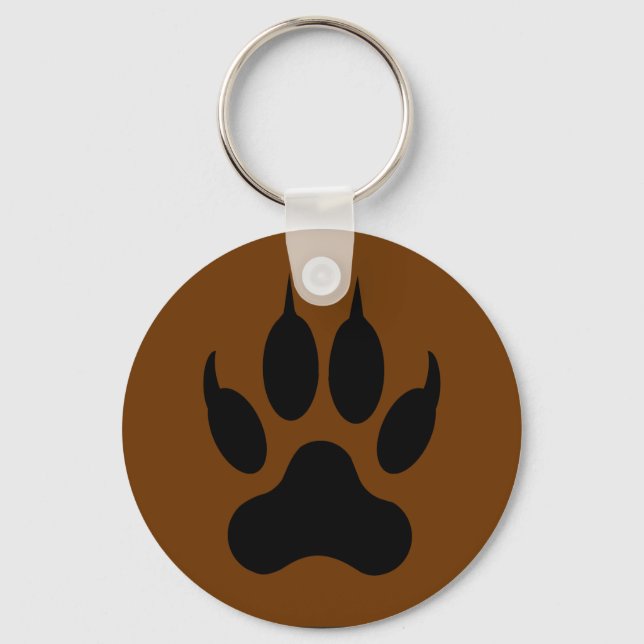 Wolf Paw Print Double Sided Keychain (Front)