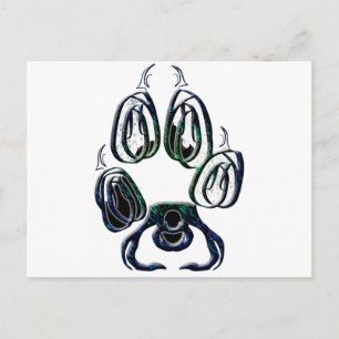 Wolf Paw Print Postcard
