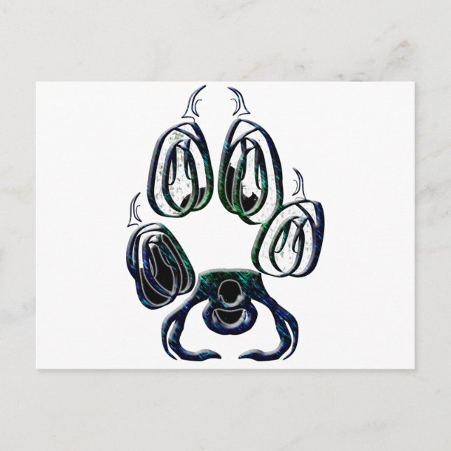 Wolf Paw Print Postcard (Front)