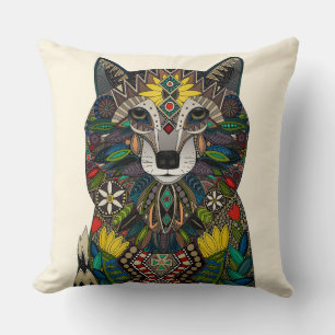 WOLF pearl Throw Pillow