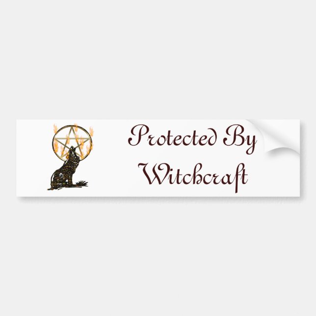 Wolf Pentagram Bumper Sticker (Front)