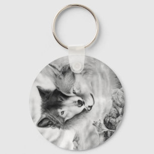 wolf pic 3-2 keychain