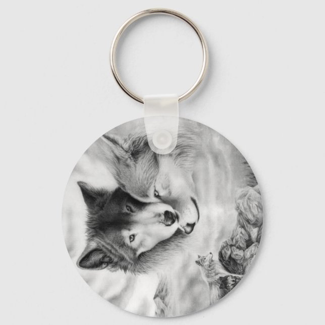 wolf pic 3-2 keychain (Front)