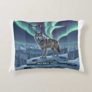 Wolf Pillow 🐺❄️ Northern Lights Home Decor 🌌