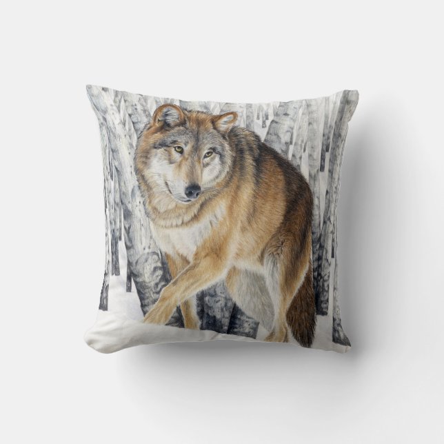 Wolf pillow - two sided! (Front)