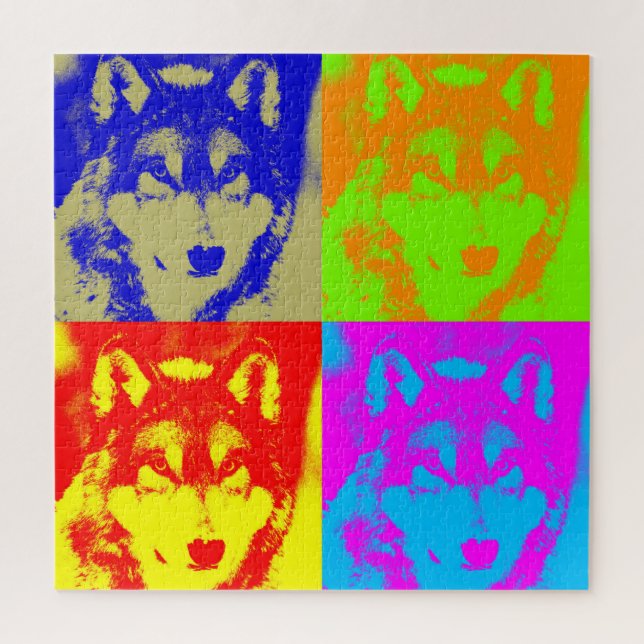 Wolf Pop Art - Wild Animals Art Jigsaw Puzzle (Vertical)