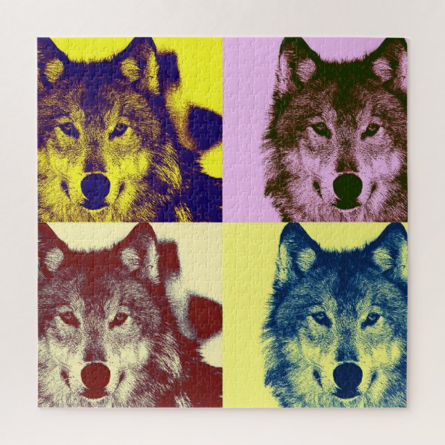 Wolf Pop Art - Wild Animals Art Jigsaw Puzzle (Vertical)