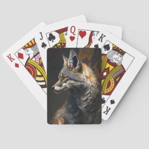 Wolf Portrait Animal Nature Wildlife Dark Painting Playing Cards