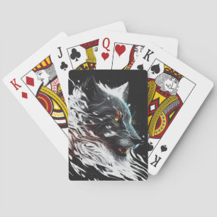 Wolf Portrait Animal Painting Wildlife Adventure Playing Cards