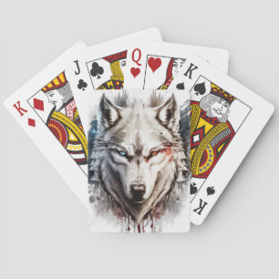 Wolf Portrait Animal Painting Wildlife Outdoors Playing Cards
