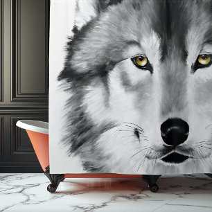 Wolf Portrait Black White