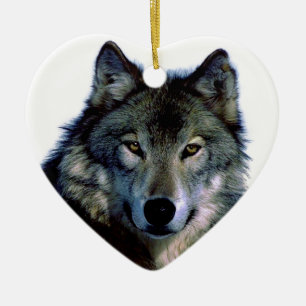 Wolf Portrait Ceramic Ornament
