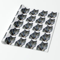Wolf Portrait Christmas Gift Wrapping Paper
