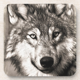 Wolf portrait coaster