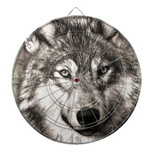 Wolf portrait dartboard