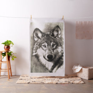 Wolf portrait fabric