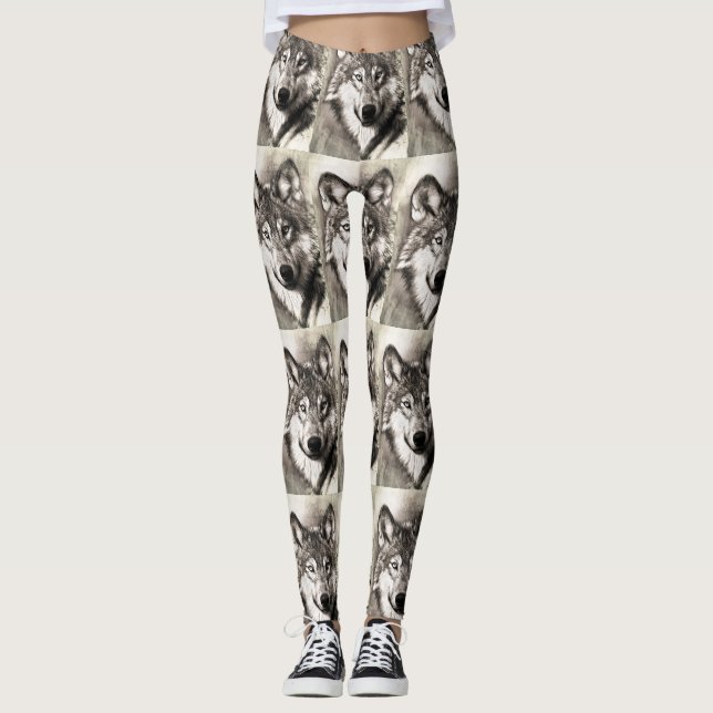 Wolf portrait leggings (Front)